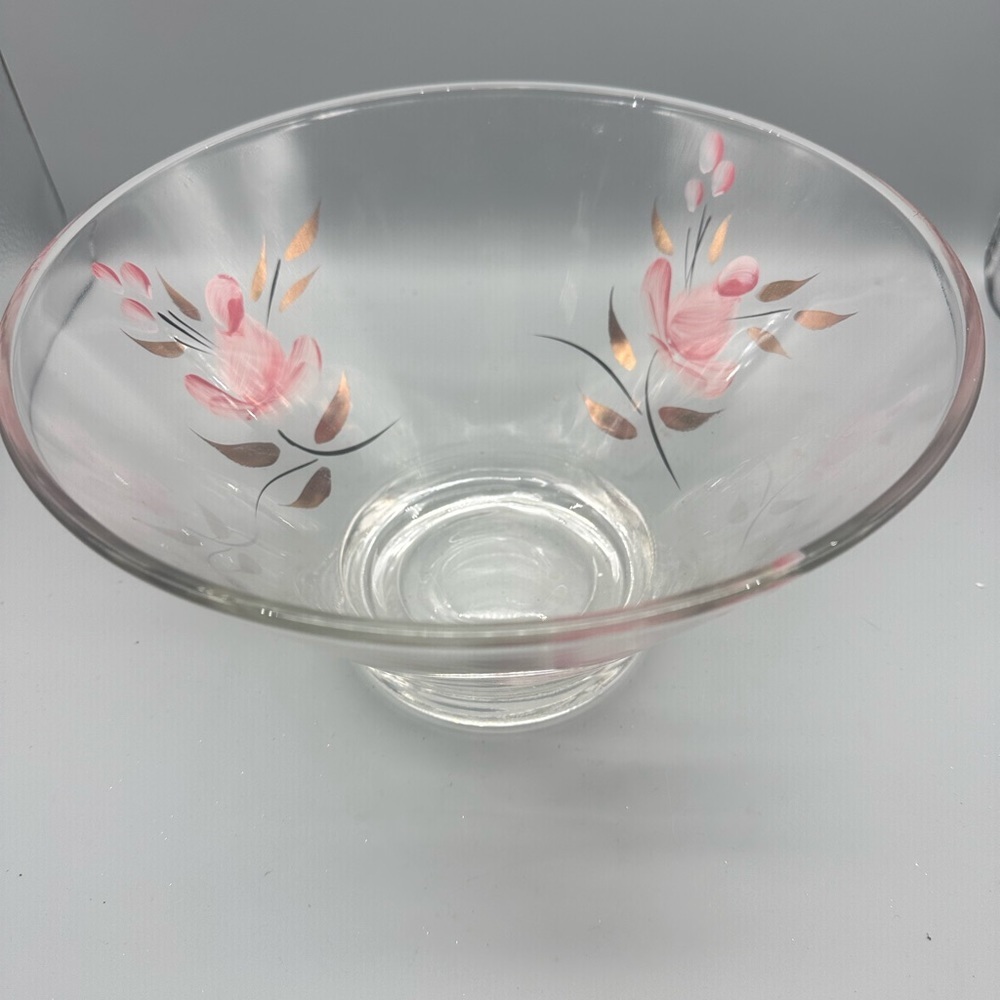 Hazel Atlas hand painted mid century salad bowl
